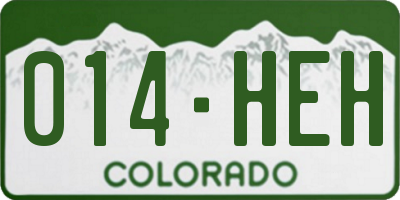 CO license plate 014HEH