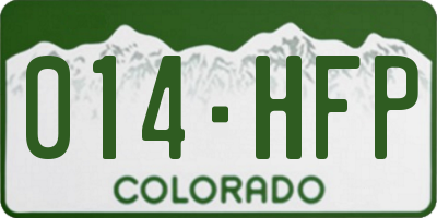 CO license plate 014HFP
