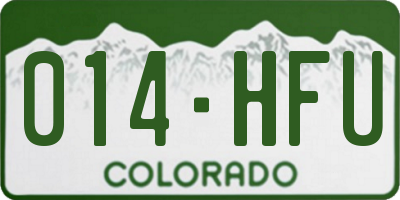 CO license plate 014HFU