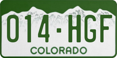 CO license plate 014HGF