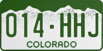 CO license plate 014HHJ
