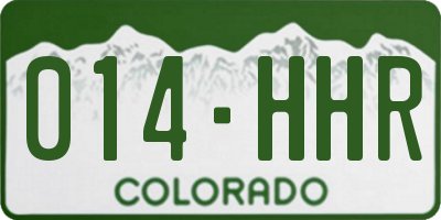 CO license plate 014HHR