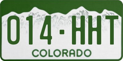 CO license plate 014HHT