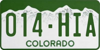 CO license plate 014HIA