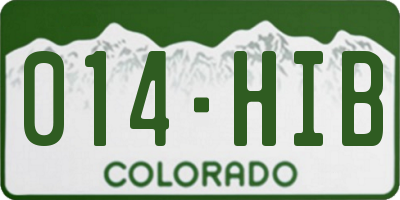 CO license plate 014HIB