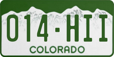 CO license plate 014HII
