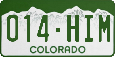 CO license plate 014HIM