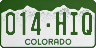 CO license plate 014HIQ