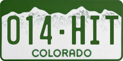 CO license plate 014HIT