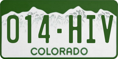CO license plate 014HIV