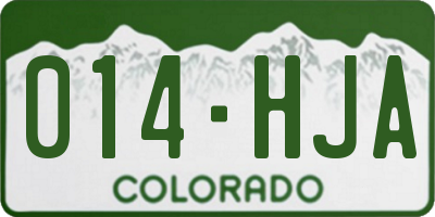 CO license plate 014HJA
