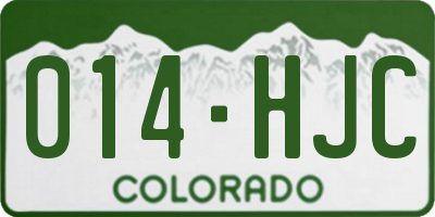 CO license plate 014HJC
