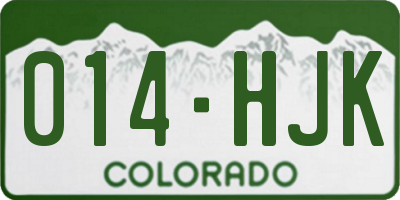 CO license plate 014HJK