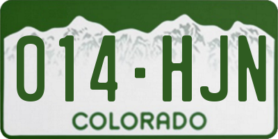 CO license plate 014HJN