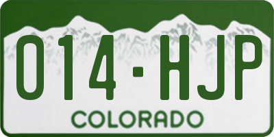CO license plate 014HJP