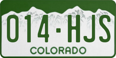 CO license plate 014HJS