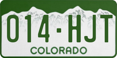 CO license plate 014HJT