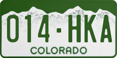 CO license plate 014HKA