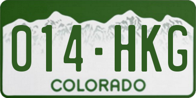 CO license plate 014HKG