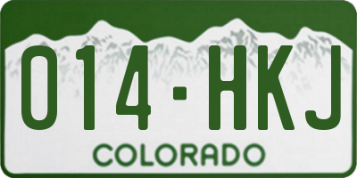 CO license plate 014HKJ