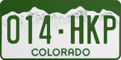 CO license plate 014HKP