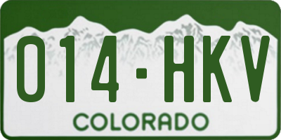 CO license plate 014HKV