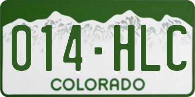 CO license plate 014HLC