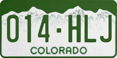 CO license plate 014HLJ