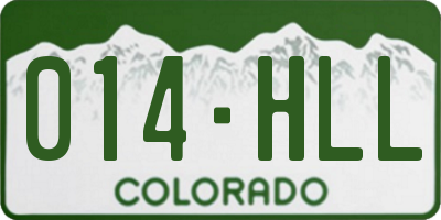 CO license plate 014HLL