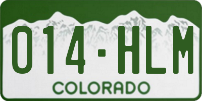 CO license plate 014HLM