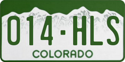 CO license plate 014HLS