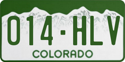 CO license plate 014HLV