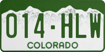 CO license plate 014HLW