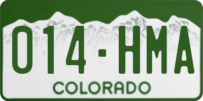 CO license plate 014HMA