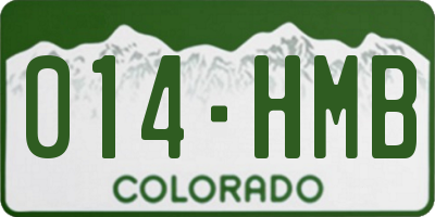 CO license plate 014HMB