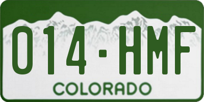 CO license plate 014HMF
