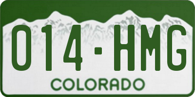CO license plate 014HMG