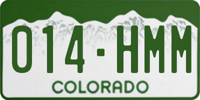 CO license plate 014HMM