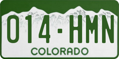 CO license plate 014HMN