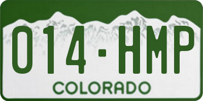 CO license plate 014HMP