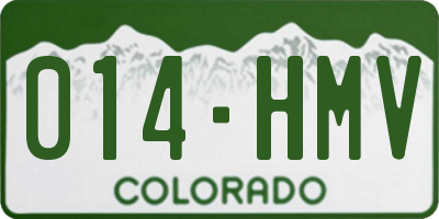 CO license plate 014HMV
