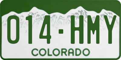 CO license plate 014HMY