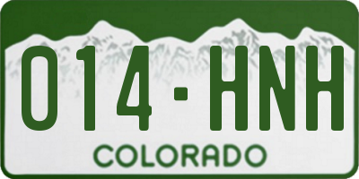 CO license plate 014HNH