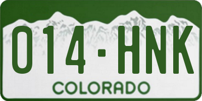 CO license plate 014HNK