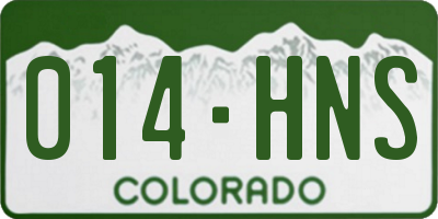 CO license plate 014HNS