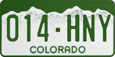 CO license plate 014HNY