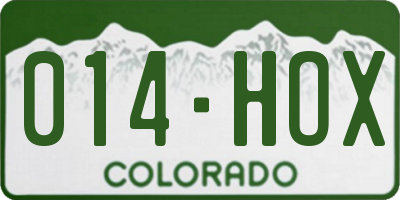 CO license plate 014HOX
