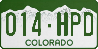 CO license plate 014HPD