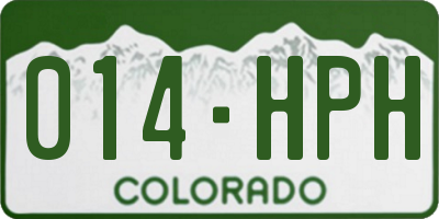 CO license plate 014HPH