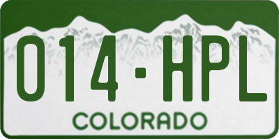 CO license plate 014HPL